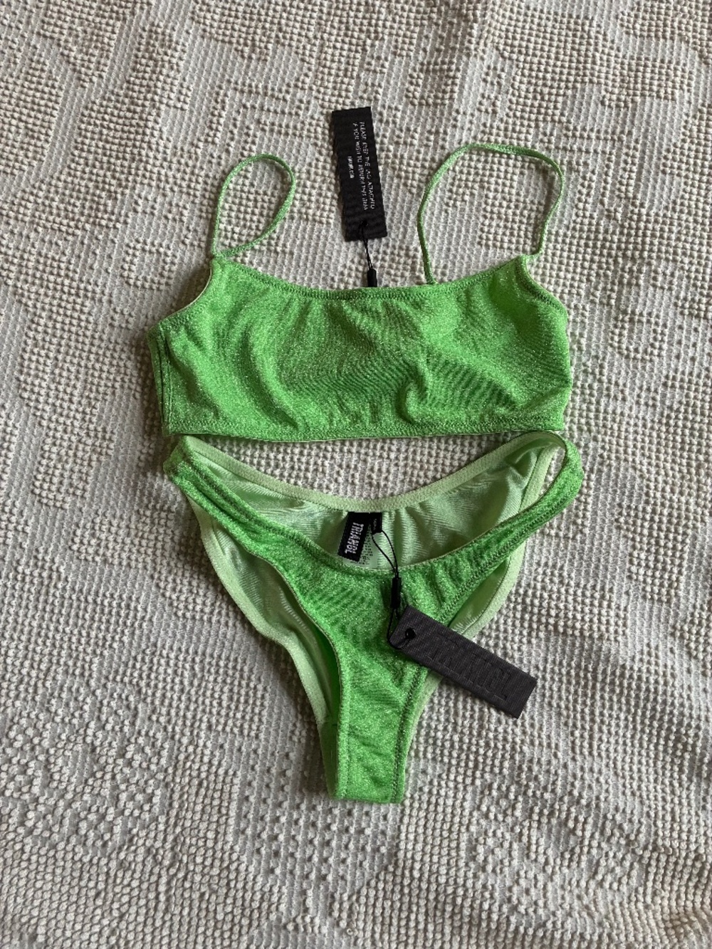 TRIANGL Green Bikini Set NWT Top M Bottom S Neoprene